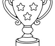 Coloriage Troph&eacute;e avec trois &eacute;toiles