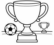Coloriage Troph&eacute;e avec un ballon pour enfants