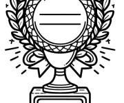 Coloriage Troph&eacute;e avec une couronne
