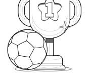 Coloriage Troph&eacute;e braillant et ballon de foot