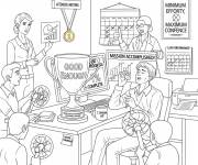 Coloriage Troph&eacute;e dans le bureau de directeur