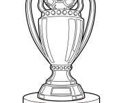 Coloriage Troph&eacute;e de championnat de foot pour enfants