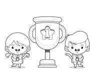 Coloriage Troph&eacute;e de coupe des champions