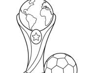 Coloriage Troph&eacute;e de foot 2026