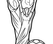 Coloriage Troph&eacute;e de foot avec le ballon