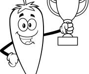 Coloriage Troph&eacute;e de la victoire en main