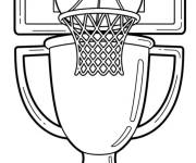 Coloriage Troph&eacute;e de ligue de basket