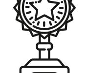 Coloriage Troph&eacute;e d&eacute;cor&eacute; avec une &eacute;toile
