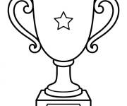 Coloriage Troph&eacute;e d&eacute;cor&eacute; avec une &eacute;toile