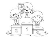 Coloriage Troph&eacute;e des enfants champions