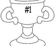 Coloriage Troph&eacute;e dessin&eacute; au crayon