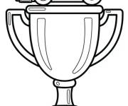 Coloriage Troph&eacute;e du course de voiture
