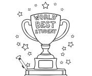 Coloriage Troph&eacute;e du meilleur &eacute;l&egrave;ve