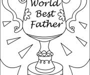 Coloriage Troph&eacute;e du meilleur papa &agrave; motif