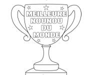 Coloriage Troph&eacute;e du meilleure Nounou du monde