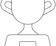 Coloriage et dessins gratuit Troph&eacute;e en &eacute;moji pour maternelle à imprimer