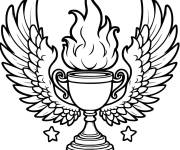 Coloriage Troph&eacute;e en flamme