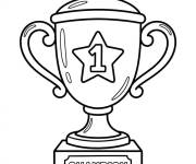 Coloriage Troph&eacute;e en noir et blanc