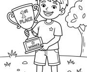 Coloriage Troph&eacute;e et le Troph&eacute;e du premier place
