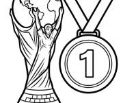 Coloriage Troph&eacute;e et m&eacute;daille