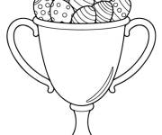 Coloriage Troph&eacute;e et oeufs de P&acirc;ques