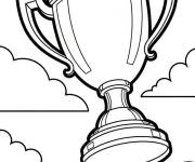 Coloriage Troph&eacute;e parmi les nuages