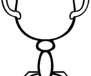 Coloriage Troph&eacute;e simple style cartoon