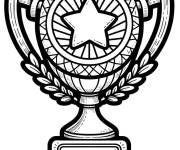 Coloriage Troph&eacute;e vintage