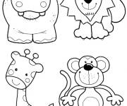 Coloriage et dessins gratuit Les animaux de la savane Tsum Tsum à imprimer