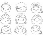 Coloriage Mod&egrave;les filles Tsum Tsum