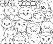 Coloriage Personnages mignons de Tsum Tsum