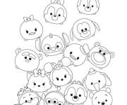 Coloriage Personnages mignons Tsum Tsum gratuit