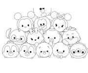 Coloriage Personnages Tsum Tsum prennent une photo
