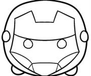 Coloriage Tete Iron man Tsum Tsum