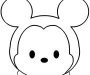 Coloriage Tsum Tsum Mickey Mouse de Disney facile