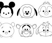 Coloriage Tsum Tsum personnage de Disney en maternelle