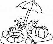 Coloriage et dessins gratuit Ballon de Plage maternelle à imprimer