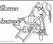 Coloriage et dessins gratuit Bonnes Vacances à imprimer