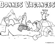 Coloriage Bonnes Vacances de Noel