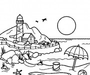 Coloriage et dessins gratuit Bord de Mer à imprimer