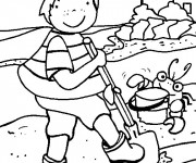 Coloriage L'enfant s'amuse  pendant Les Vacances