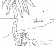 Coloriage La Relaxation en Vacance