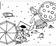 Coloriage Les Animaux s'amusent en Vacance