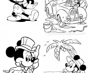 Coloriage Mickey Mouse en Vacance
