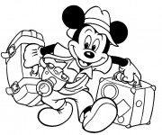 Coloriage Mickey Mouse et Les Vacances