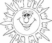 Coloriage et dessins gratuit Soleil d'Été drôle à imprimer