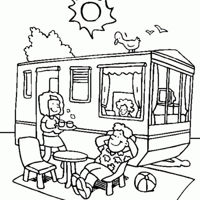 Coloriage Vacances couleur dessin gratuit à imprimer