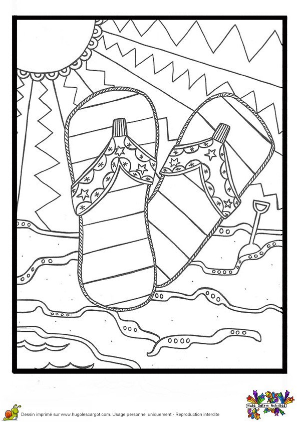 Coloriage Vacances et Les Rayons de Soleil dessin gratuit ...