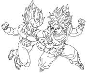 Coloriage Bataille de Vegeta contre Goku