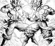 Coloriage Combat de Vegeta et son rival